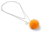 Halsband med minktofs Orange