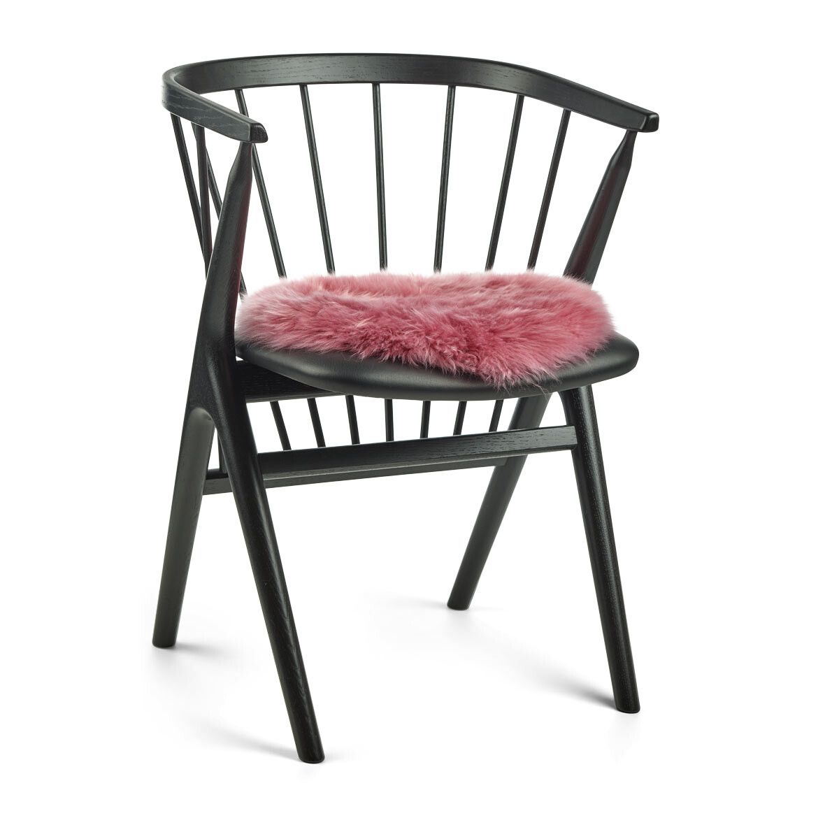 Stolsdyna | Fårskinn | Lång lugg | D38 cm Malaga Pink