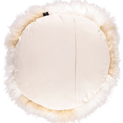Fårskinnskudde | Lockig | Tibet | Ø38/45/62 cm Guldvit / Vit