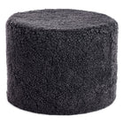 Sittpuff Cylinder | Fårskinn | Kort lugg | D44x33 cm Koksgrå