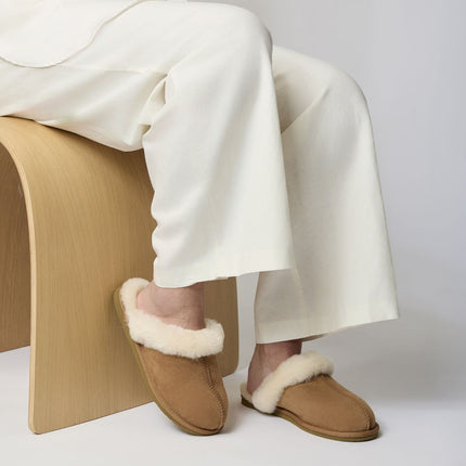 Tofflor | Fårskinn | Utan hälkappa Svart