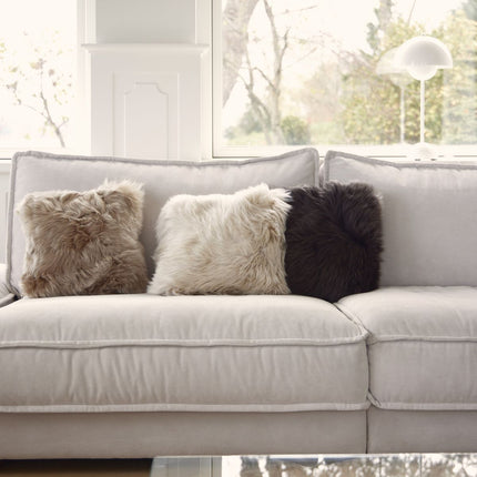 Fårskinnskudde | Lång lugg | 35x35 cm Svart