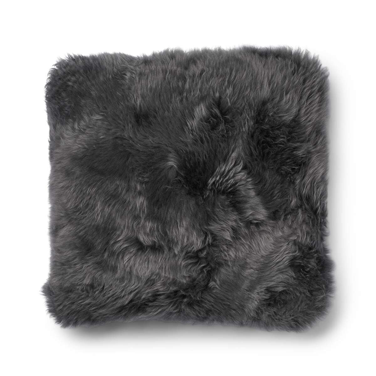 Classic Collection | Ullkudde | Lång lugg | 52x52 cm | 34x52 cm Mörkgrå / Stålgrå