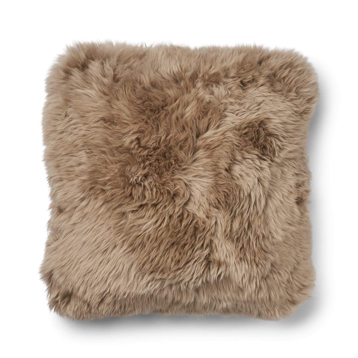Classic Collection | Ullkudde | Lång lugg | 52x52 cm | 34x52 cm Beige / Ljusbrun
