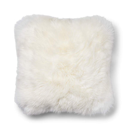 Long-Wool Sheepskin Cushion | 52x52 cm Silver/Ivory