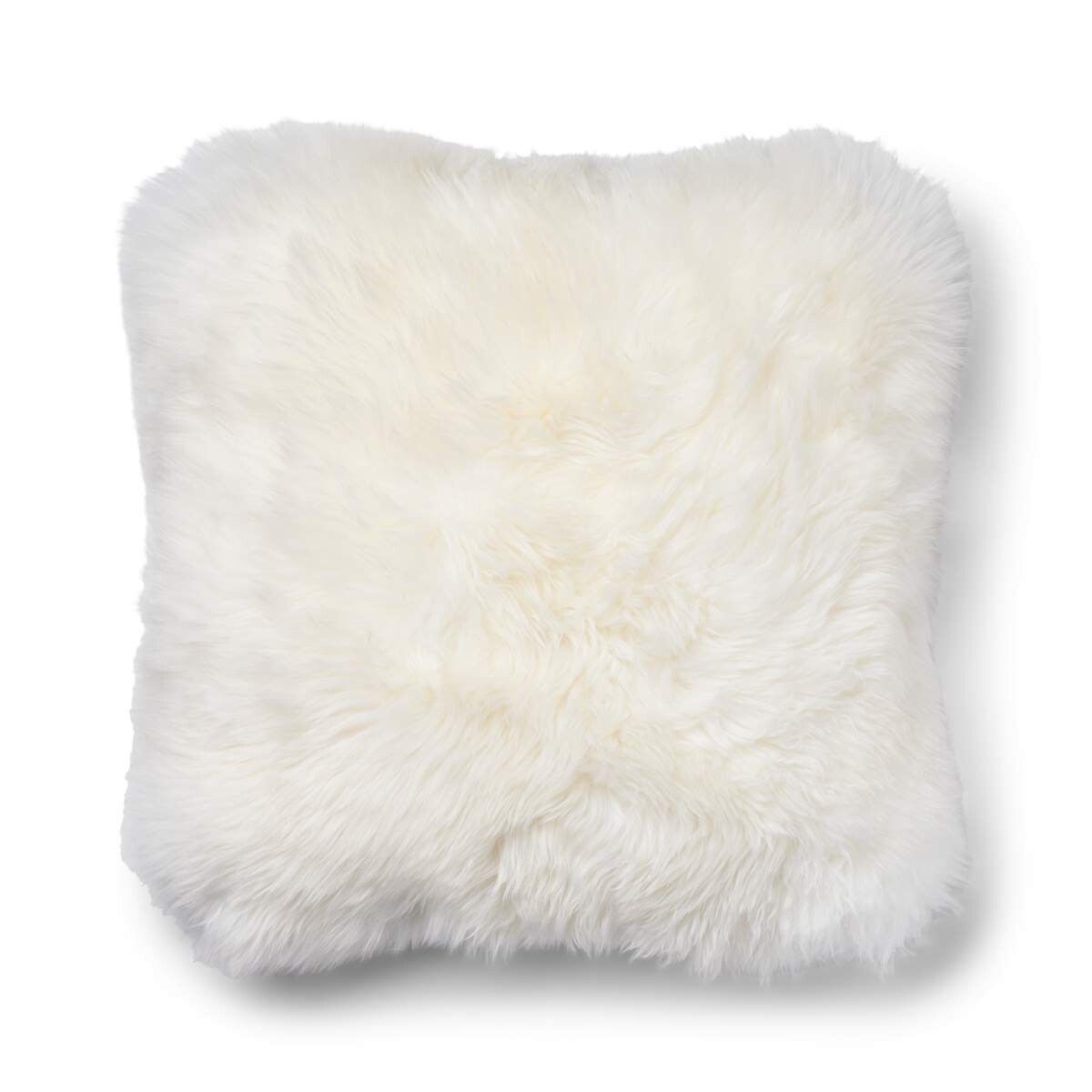 Classic Collection | Ullkudde | Lång lugg | 52x52 cm | 34x52 cm Silver / Vit