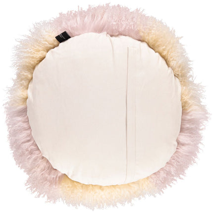 Fårskinnskudde | Lockig | Tibet | Ø38/45/62 cm Gyllene Vit / Dove