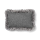Classic Collection | Ullkudde | Lång lugg | Dubbelsidig | 52x52 cm | 34x52 cm Svensk: Grå / Ljusgrå