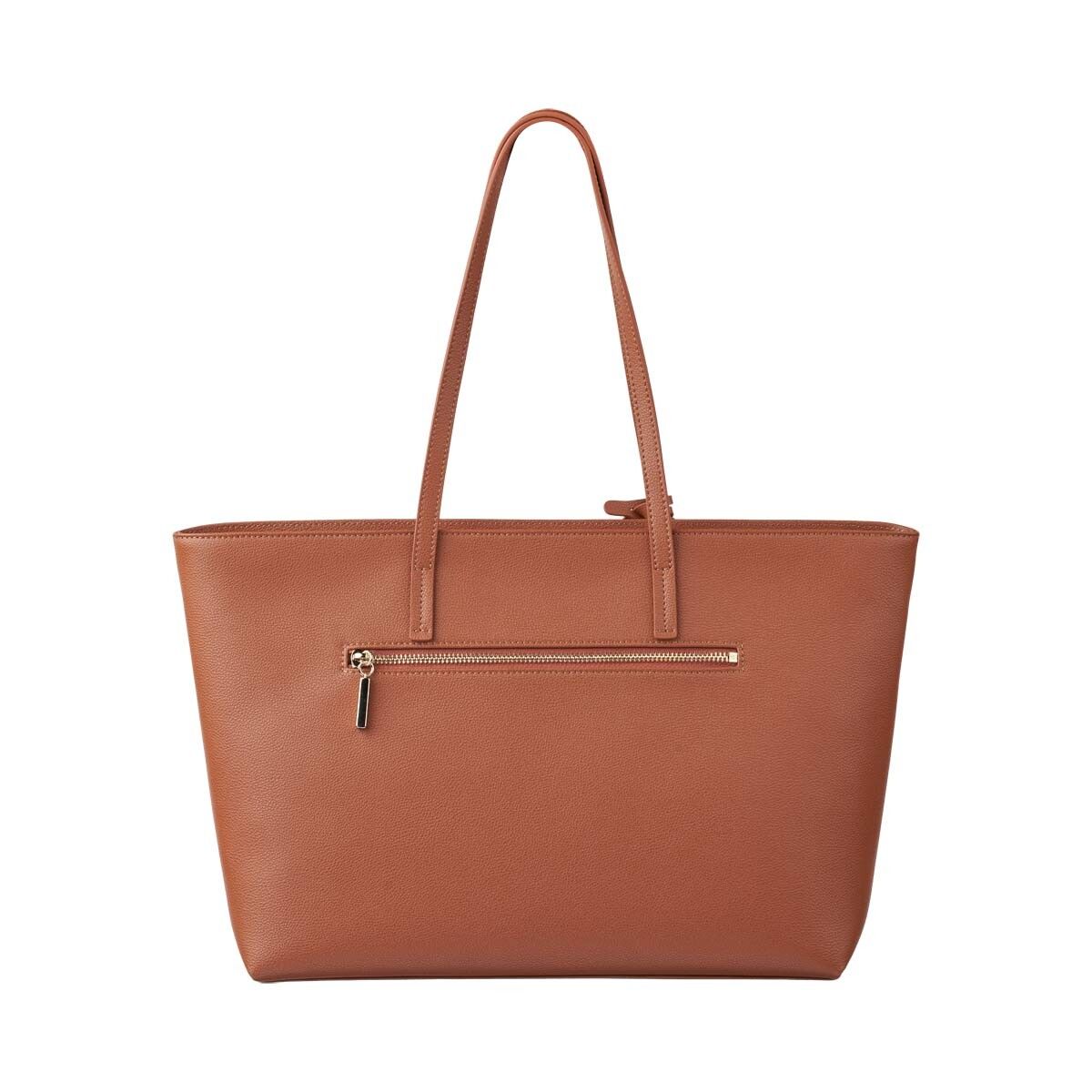 Audrey shopper Brunt läder