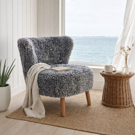 Emil Lounge Chair | Kort lugg Koksgrå