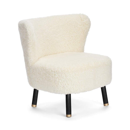 Emil Lounge Chair | Kort lugg Vit