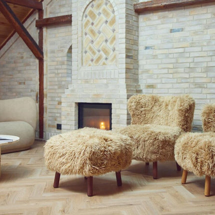 Emily fotpall | Lång lugg Honung