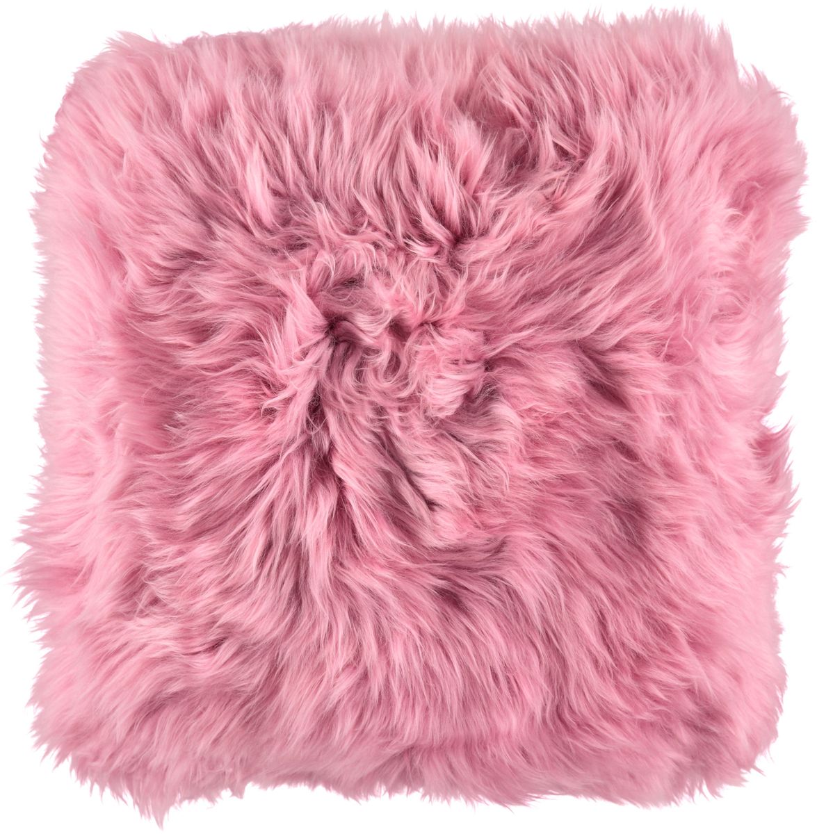 Fårskinnskudde | Lång lugg | 35x35 cm Malaga Pink