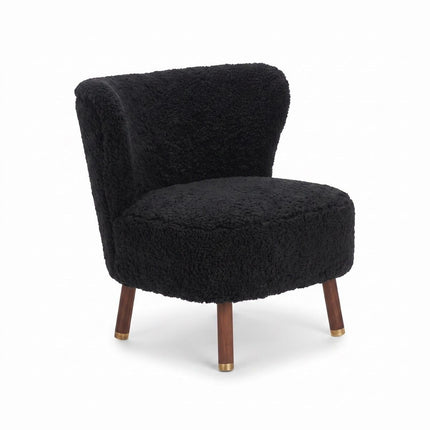Emil Lounge Chair | Kort lugg Svart