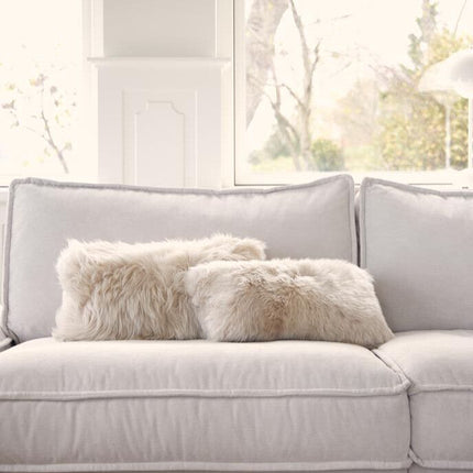 Fårskinnskudde | Lång lugg | 28x56 cm Svart