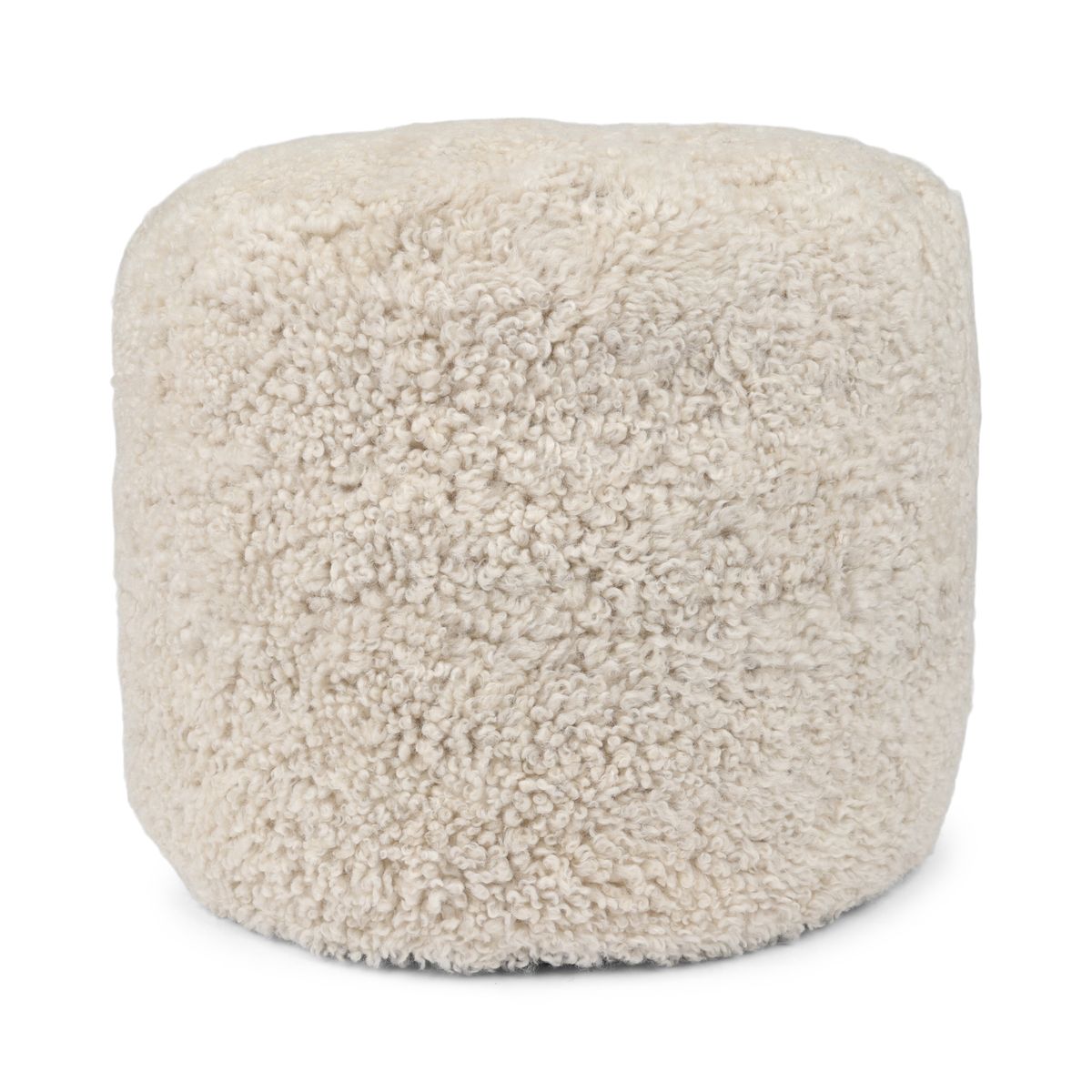 Sittpuff Cylinder | Fårskinn | Kort lugg | D44x33 cm