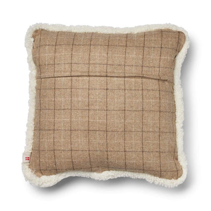 Wool Cushion | Doublesided | SW trim | 52x52 cm Oatmeal-Beige/Elfenben