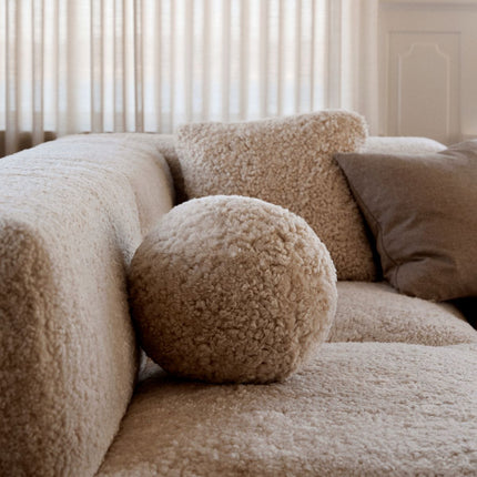 Angelite kudde | Kort lugg | Nya Zeeland | Ø25/30/35 cm Koksgrå