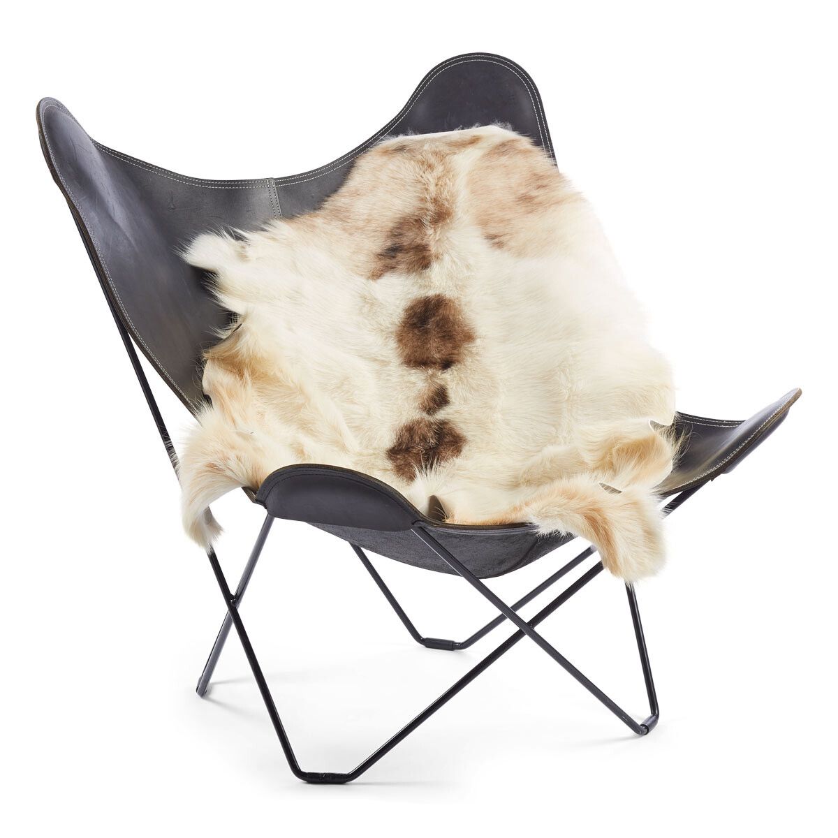 Getskinn | Kort lugg | 90x60 cm Brun / Vit