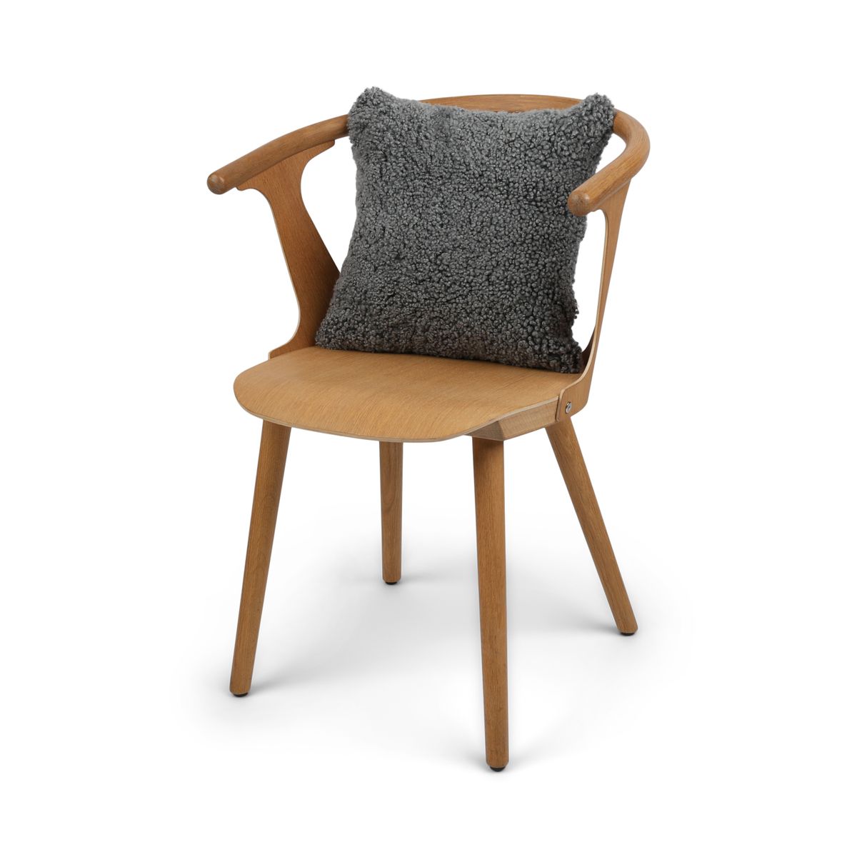 Fårskinnskudde | Kort lugg | Nya Zeeland | 40x40 cm Skandinavien Ljusgrå