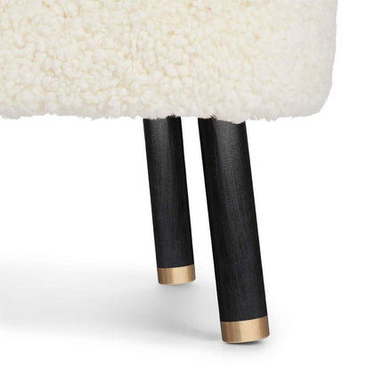 Emil Lounge Chair | Kort lugg Vit