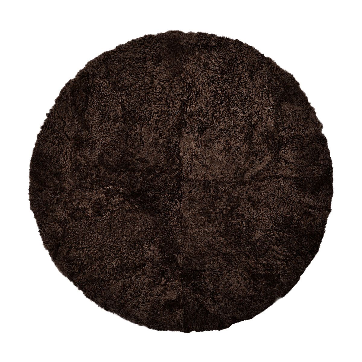 Fårskinnsmatta | Rund | Lockigt | D180 cm Cappuccino