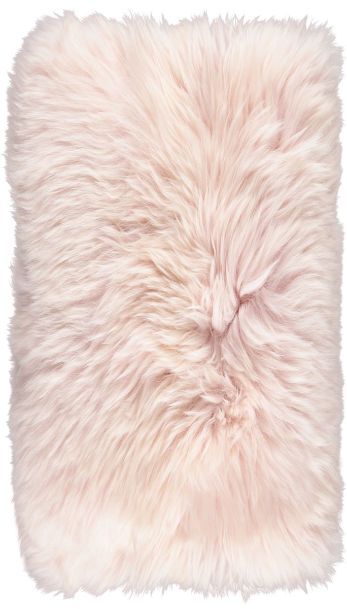 Fårskinnskudde | Lång lugg | 28x56 cm Ljusrosa