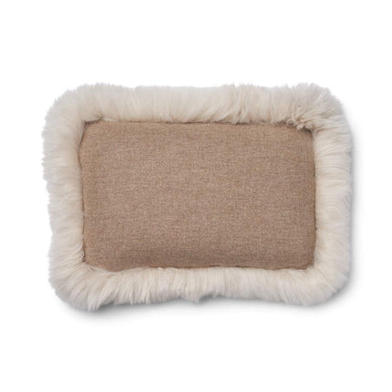 Wool Cushion | LW trim  | 34x52 cm Beige/Linne