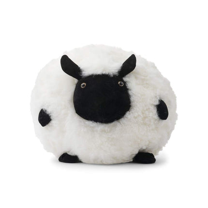 Cute Sheep Fårskinnskudde | Fårskinnsull | D28 cm Svart/Vit