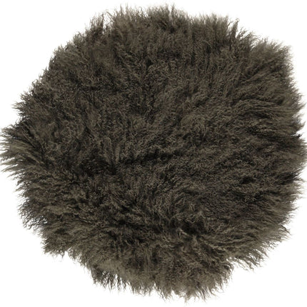 Fårskinnskudde | Lockig | Tibet | Ø38/45/62 cm Häck Grön