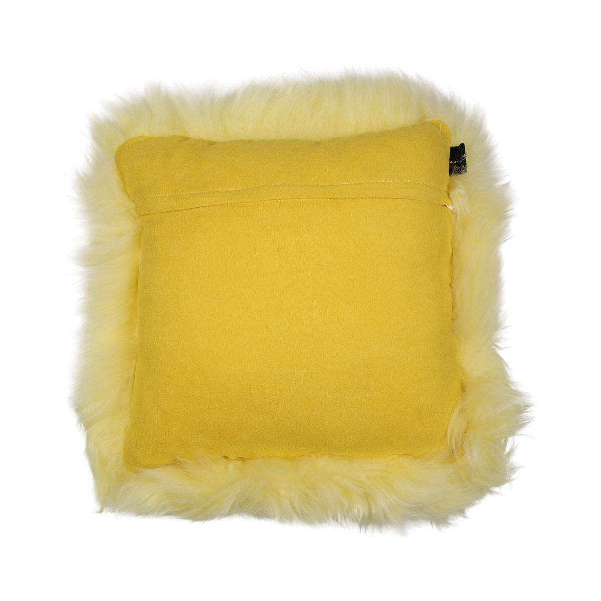 Fårskinnskudde | Lång lugg | 35x35 cm Citron