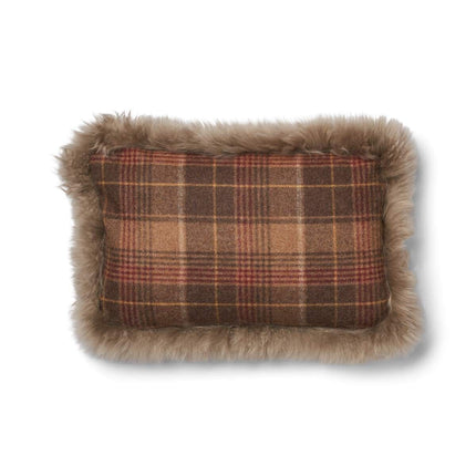 Wool Cushion Rectangular | Doublesided | LW trim | 34x52 cm Kakao-Dunkelbrun/Taupe