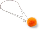 Halsband med minktofs Orange Röd