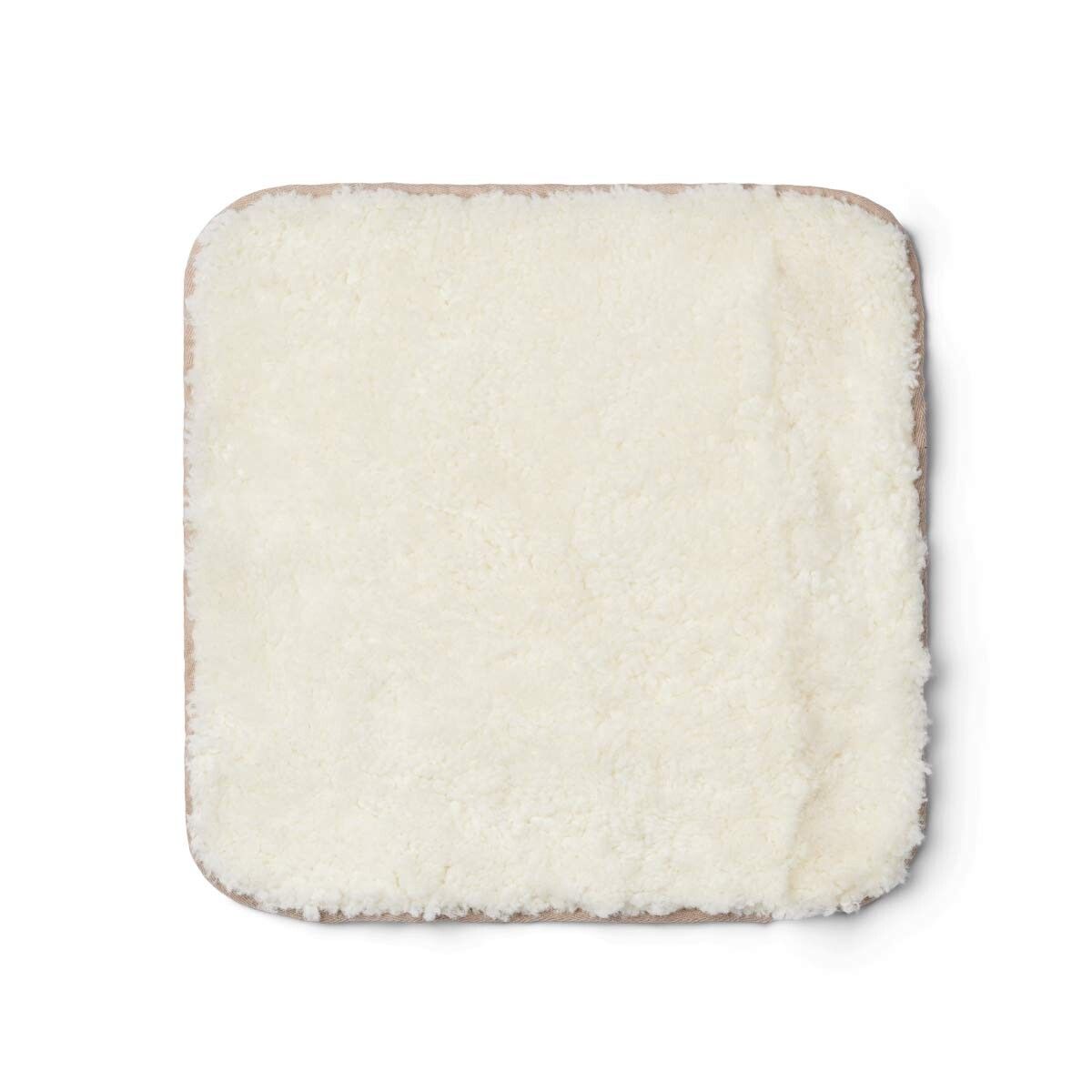 Stolsdyna | Fårskinn | Kort lugg | 35x35 cm Vit