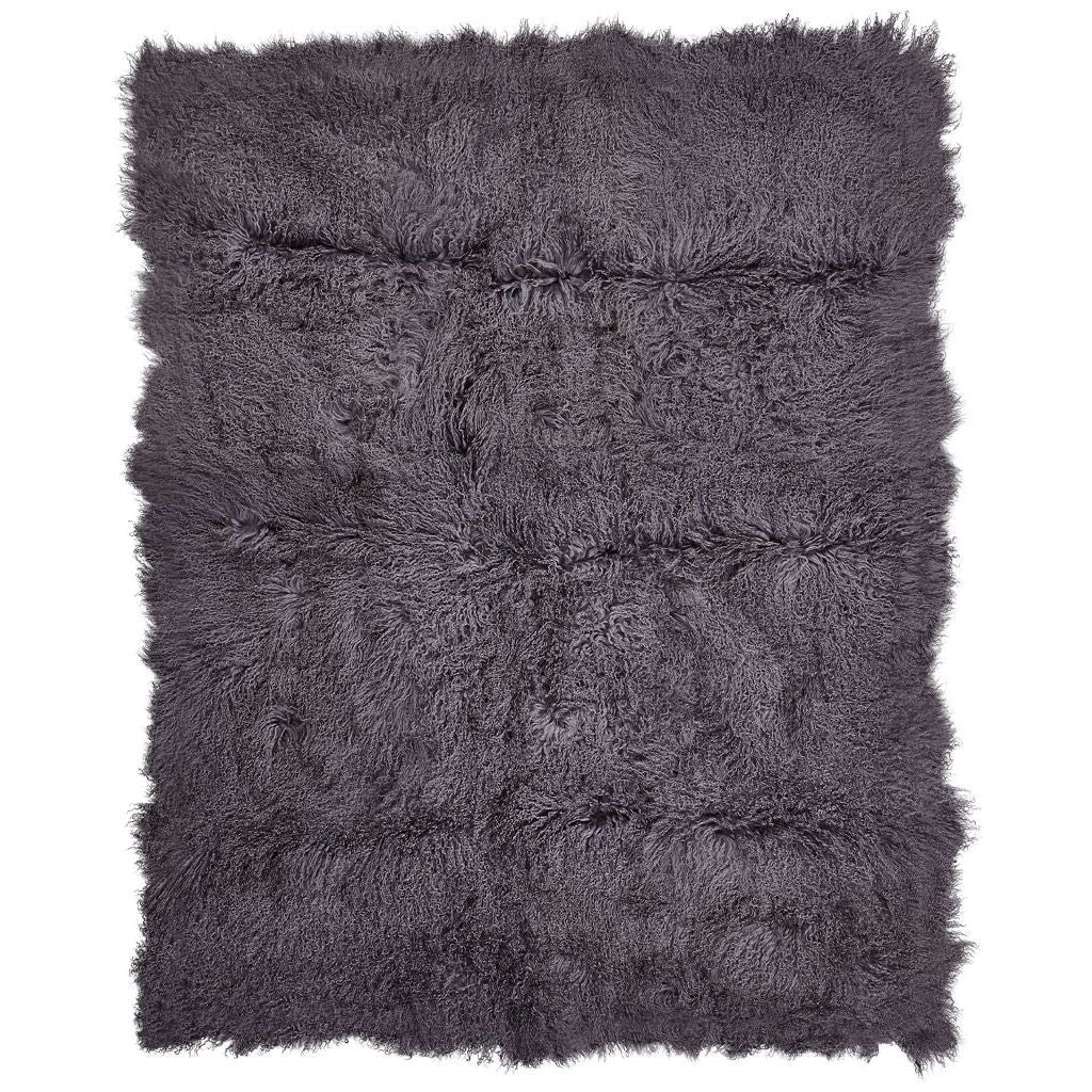 Pläd | Fårskinn | 140x180 cm | Lång lugg | Filt | Fårskinn  Mörkgrå