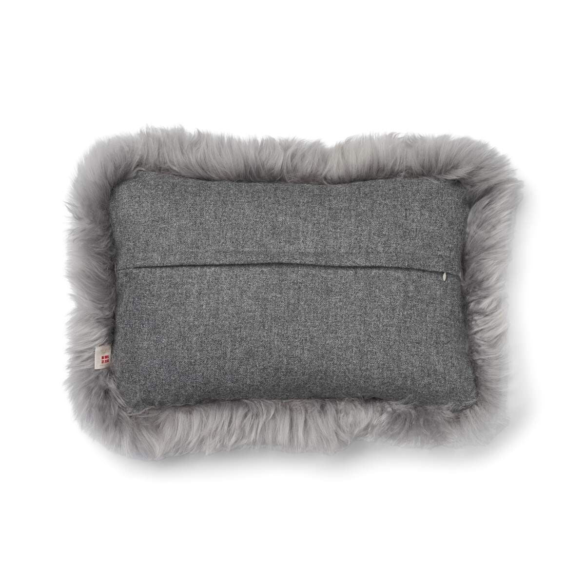 Classic Collection | Ullkudde | Lång lugg | Dubbelsidig | 52x52 cm | 34x52 cm Svensk: Grå / Ljusgrå