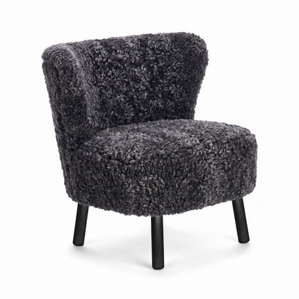 Emil Lounge Chair | Kort lugg Koksgrå
