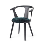 Stolsdyna | Fårskinn | Lång lugg | D38 cm Blågrön