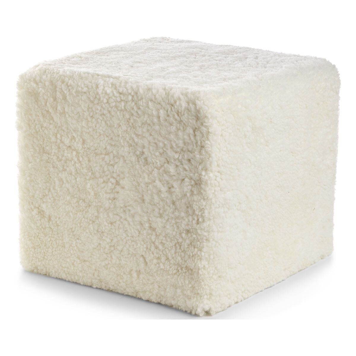 Sittpuff | Fårskinn | Kort lugg | 40x40x35 cm