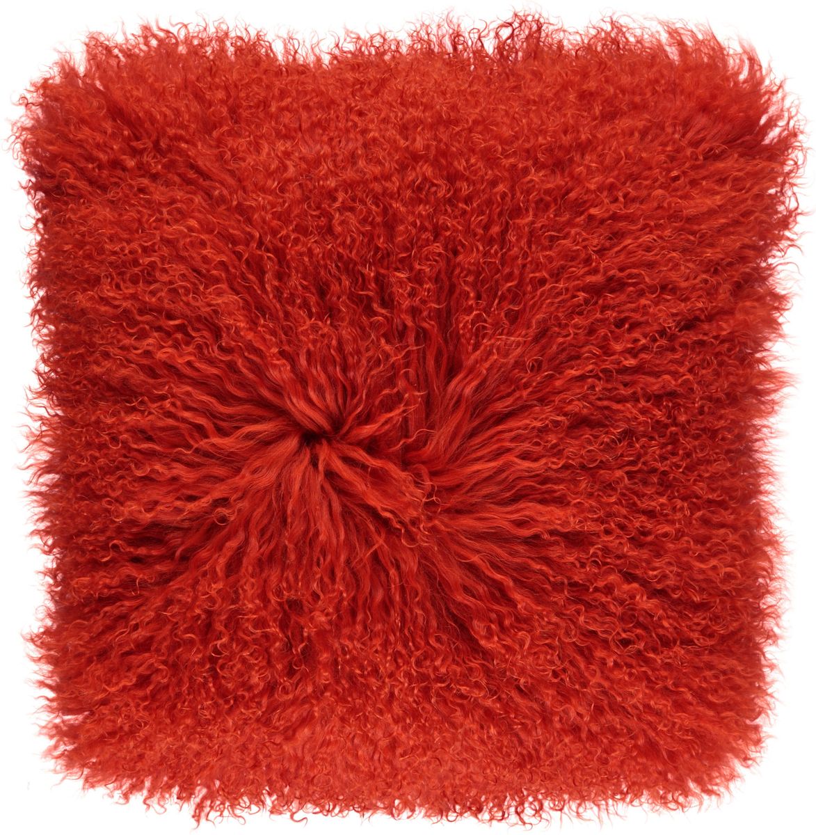 Fårskinnskudde | Lockig | Tibet | 40x40 cm Pangorange