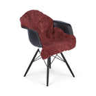 Fårskinn | Korthårigt Krulligt | Nya Zeeland | Matta 100 cm Ljus bordeaux