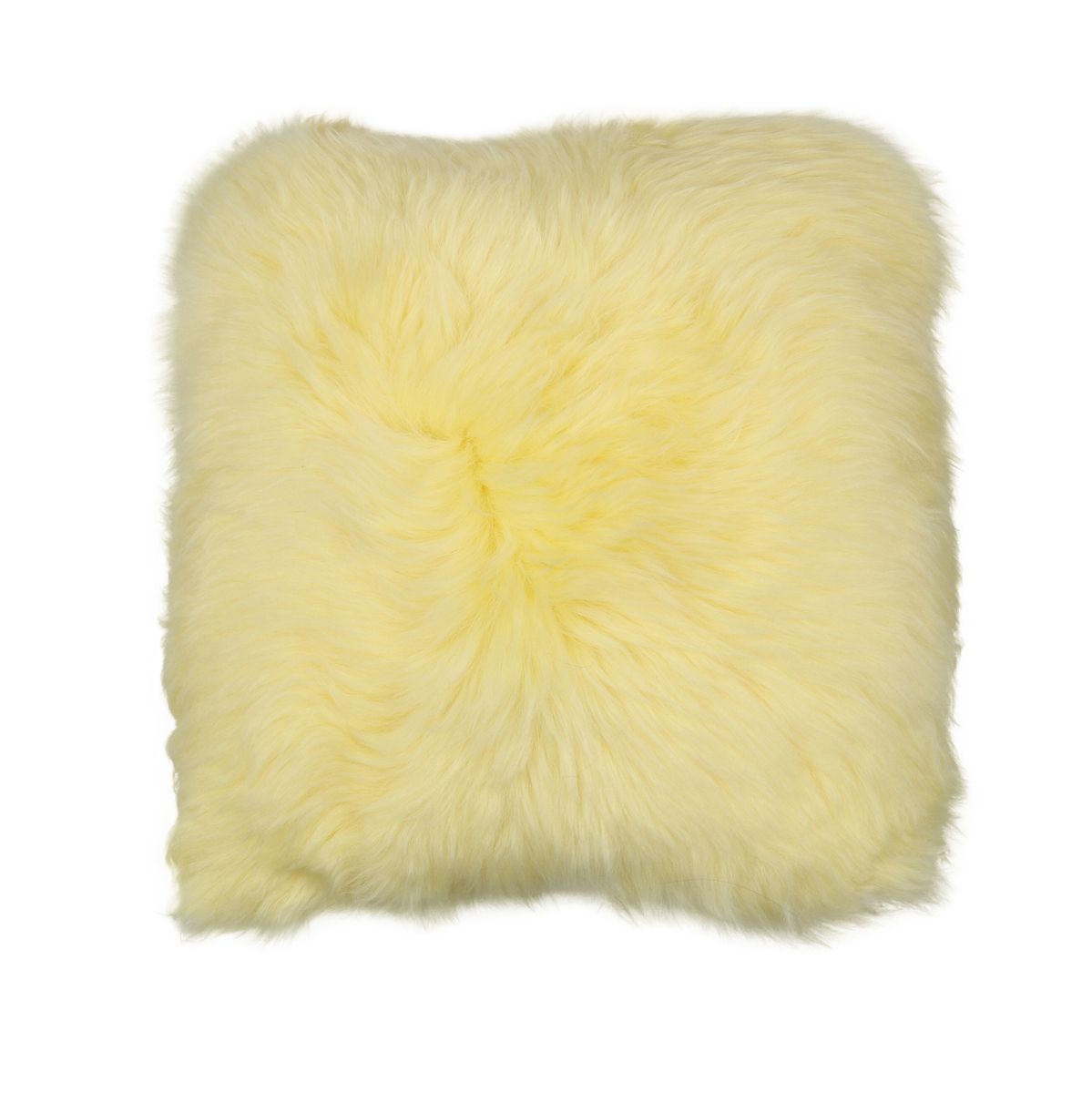 Fårskinnskudde | Lång lugg | 35x35 cm Citron
