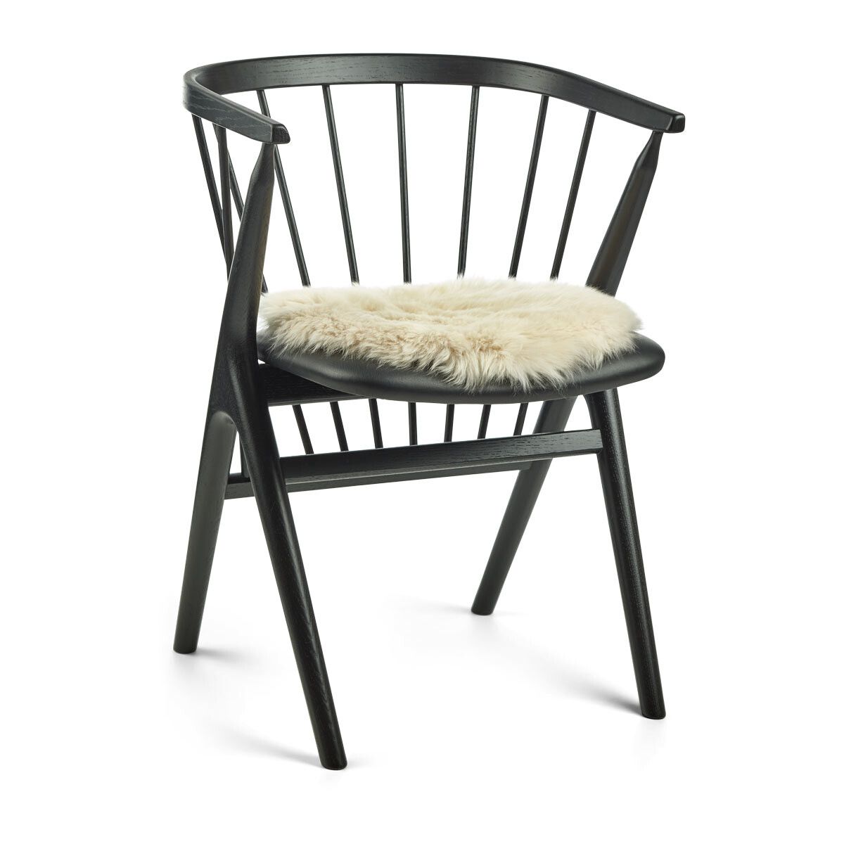 Stolsdyna | Fårskinn | Lång lugg | D38 cm Beige
