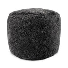 Sittpuff Cylinder | Fårskinn | Kort lugg | D44x33 cm Koksgrå