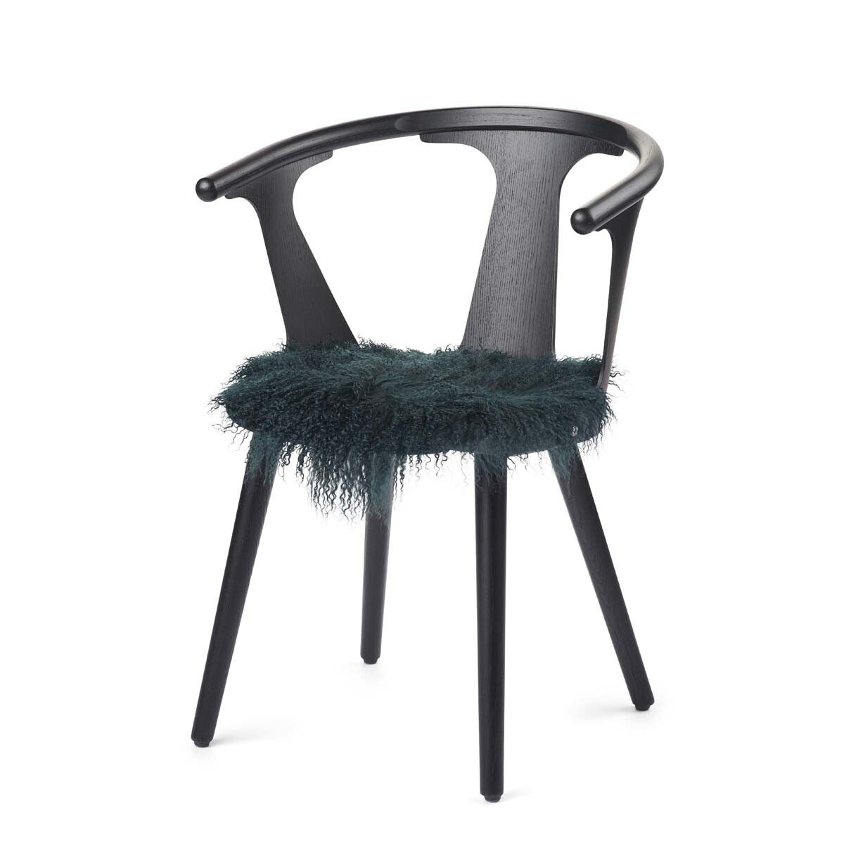 Stolsdyna | Lockig | Tibet | Ø38 cm Blågrön