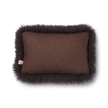 Long-Wool Sheepskin Cushion | 34x52 cm Choklad