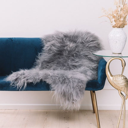 Isländskt fårskinn | Infärgat | 90 + cm Silver