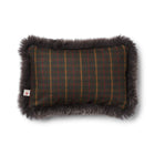 Checked Collection | Ullkudde | Lång lugg | 52x52 cm | 34x52 cm Rutig Mörkgrön / Valnöt