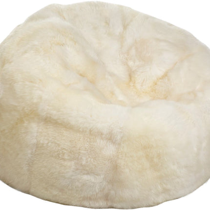 Saccosäck | Fårskinn | Lång lugg | 73x74 cm | 92x93 cm Vit