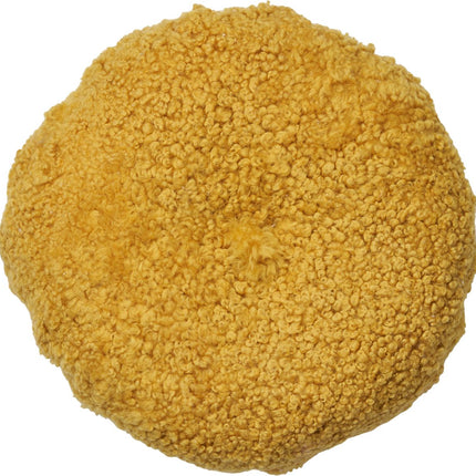 Fårskinnskudde | Kort lugg | Nya Zeeland | Dubbelsidig | Ø40 cm Gul